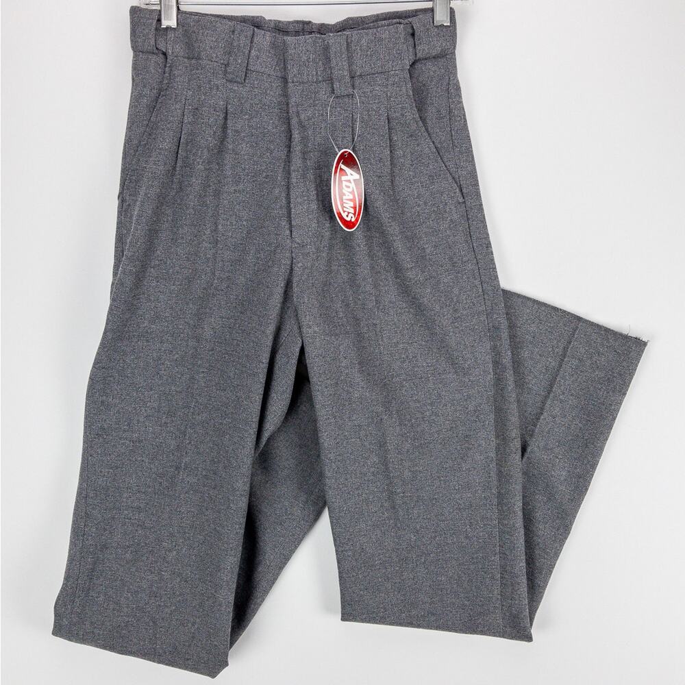 Adams Men's Umpire Pants 28W Comfort Strech Gray Pleated Expandable Waist BBSB